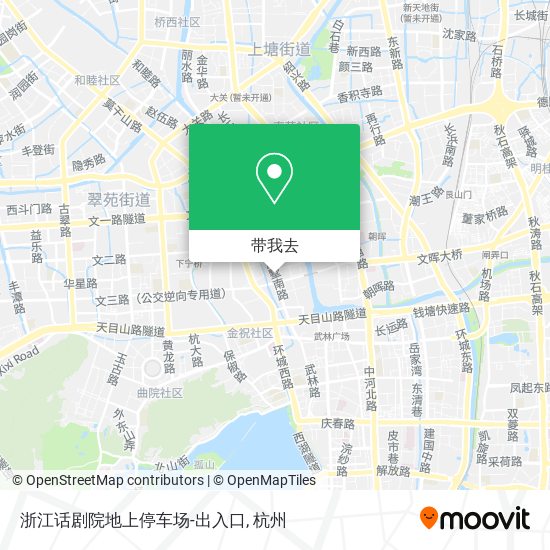 浙江话剧院地上停车场-出入口地图