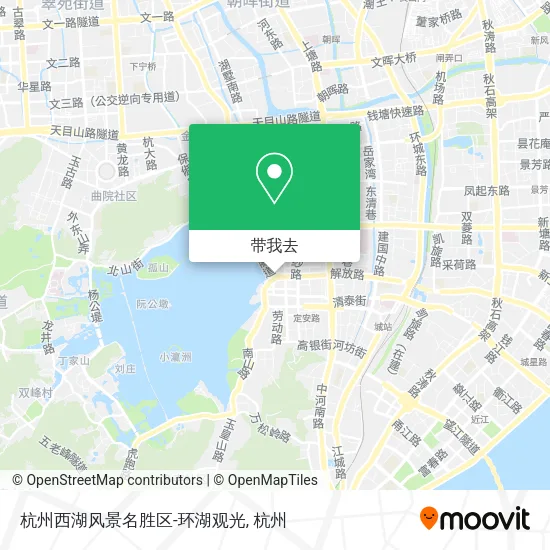 杭州西湖风景名胜区-环湖观光地图