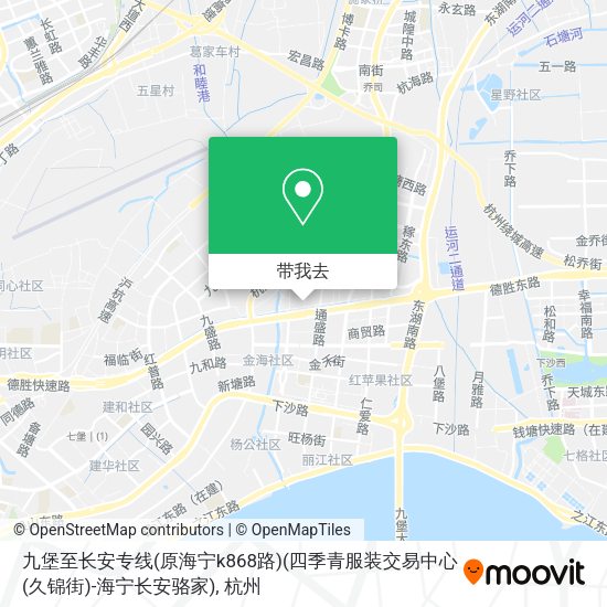 九堡至长安专线(原海宁k868路)(四季青服装交易中心(久锦街)-海宁长安骆家)地图
