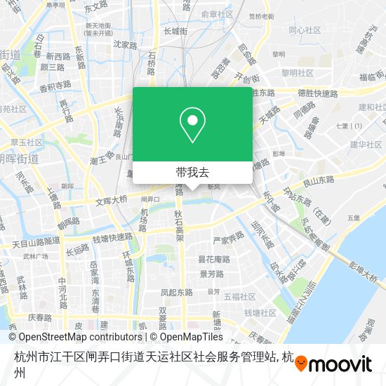 杭州市江干区闸弄口街道天运社区社会服务管理站地图