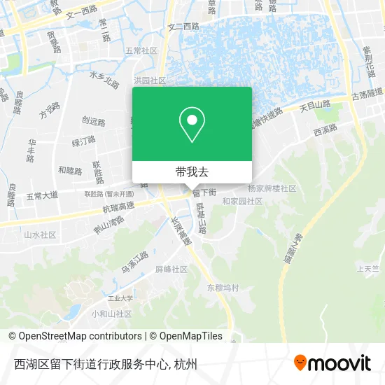 西湖区留下街道行政服务中心地图
