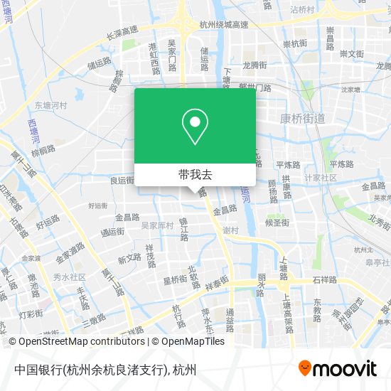 中国银行(杭州余杭良渚支行)地图
