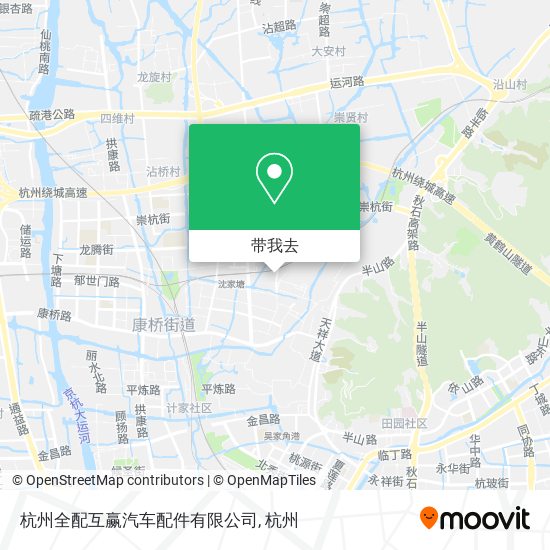 杭州全配互赢汽车配件有限公司地图