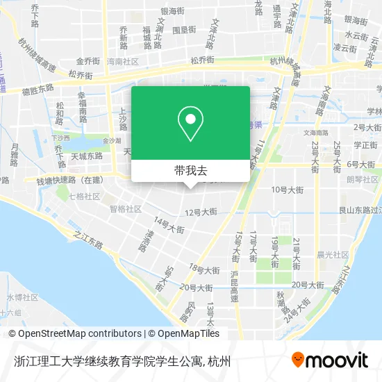 浙江理工大学继续教育学院学生公寓地图