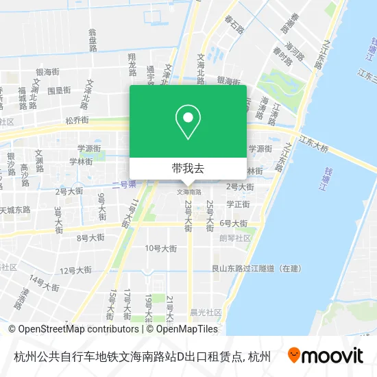 杭州公共自行车地铁文海南路站D出口租赁点地图