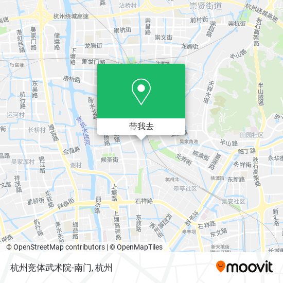 杭州竞体武术院-南门地图