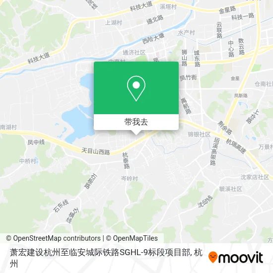 萧宏建设杭州至临安城际铁路SGHL-9标段项目部地图