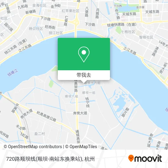 720路顺坝线(顺坝-南站东换乘站)地图