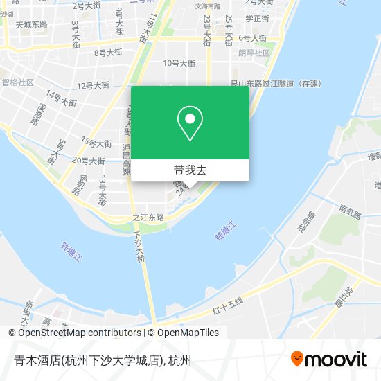 青木酒店(杭州下沙大学城店)地图