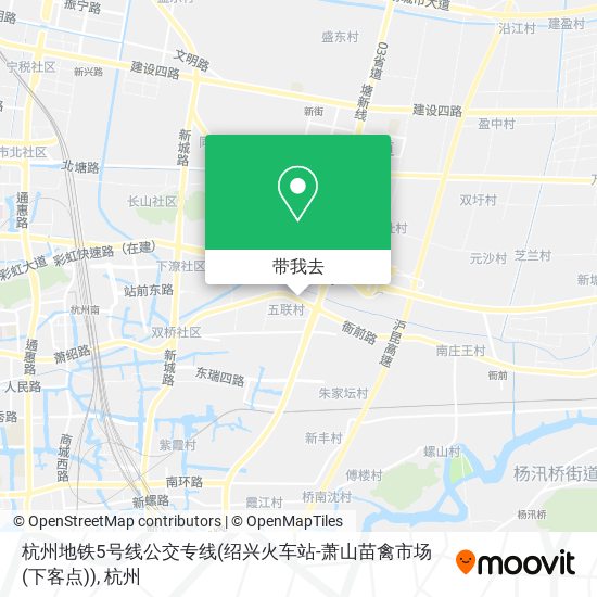 杭州地铁5号线公交专线(绍兴火车站-萧山苗禽市场(下客点))地图