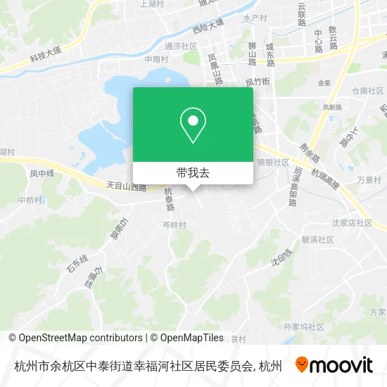 杭州市余杭区中泰街道幸福河社区居民委员会地图