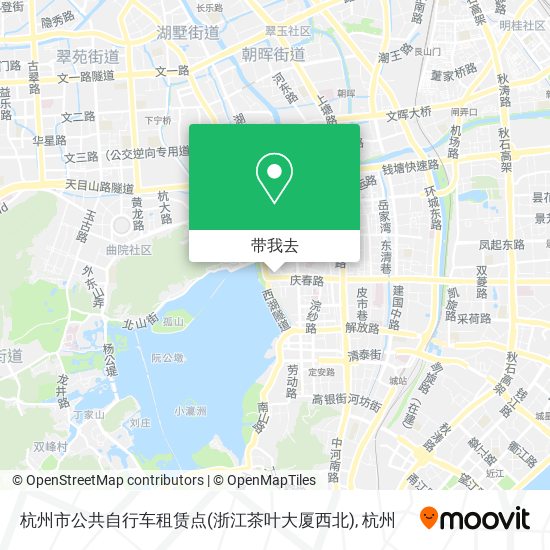 杭州市公共自行车租赁点(浙江茶叶大厦西北)地图