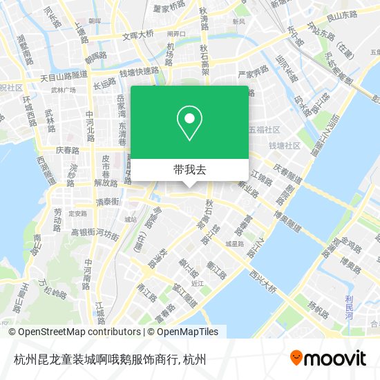 杭州昆龙童装城啊哦鹅服饰商行地图
