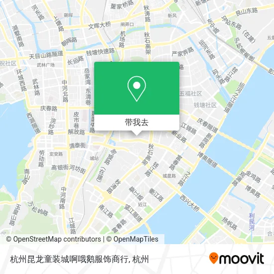 杭州昆龙童装城啊哦鹅服饰商行地图