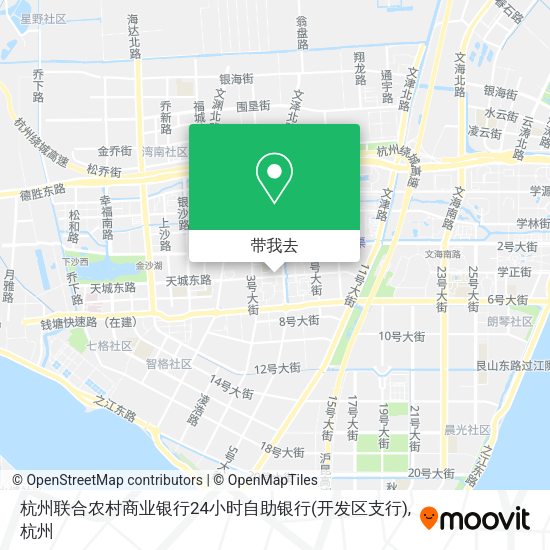 杭州联合农村商业银行24小时自助银行(开发区支行)地图