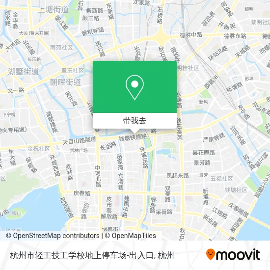 杭州市轻工技工学校地上停车场-出入口地图