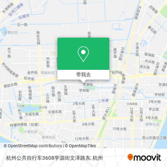 杭州公共自行车3608学源街文泽路东地图