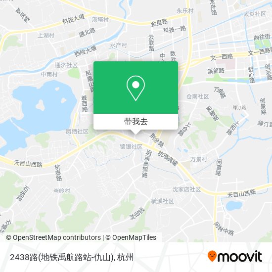 2438路(地铁禹航路站-仇山)地图
