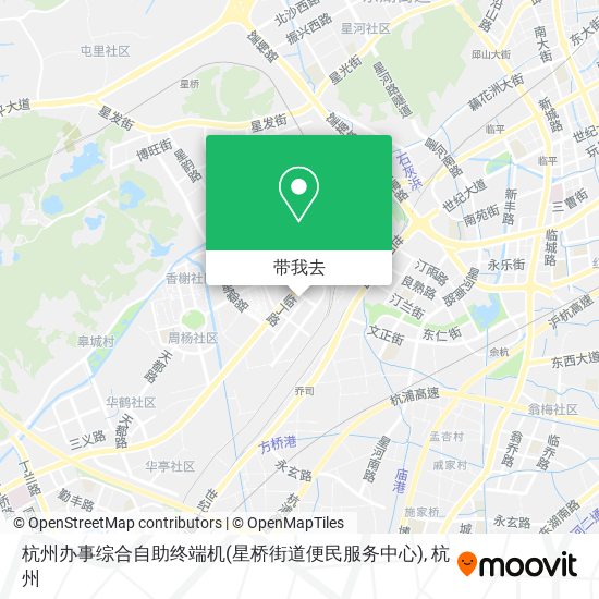 杭州办事综合自助终端机(星桥街道便民服务中心)地图