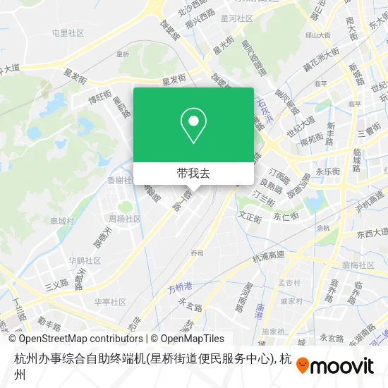 杭州办事综合自助终端机(星桥街道便民服务中心)地图
