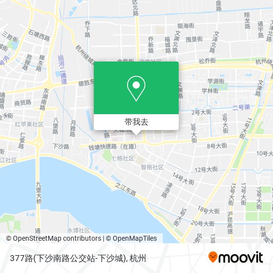 377路(下沙南路公交站-下沙城)地图