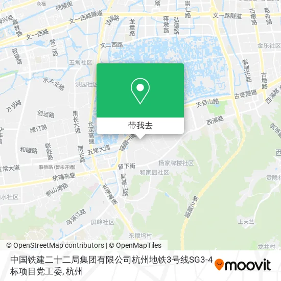中国铁建二十二局集团有限公司杭州地铁3号线SG3-4标项目党工委地图