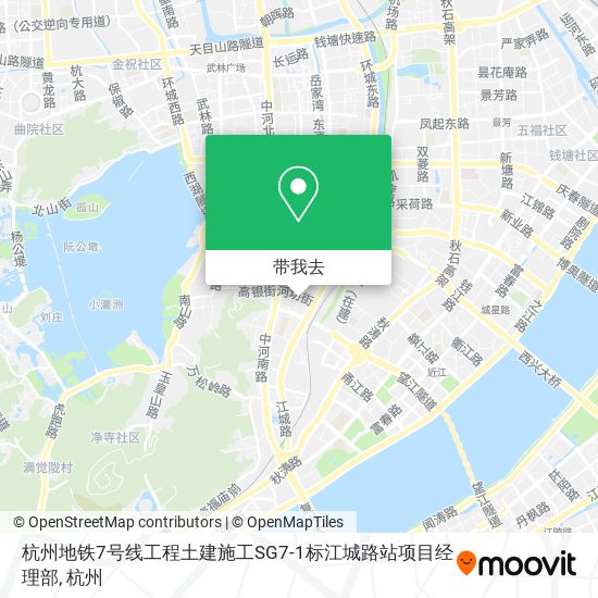 杭州地铁7号线工程土建施工SG7-1标江城路站项目经理部地图