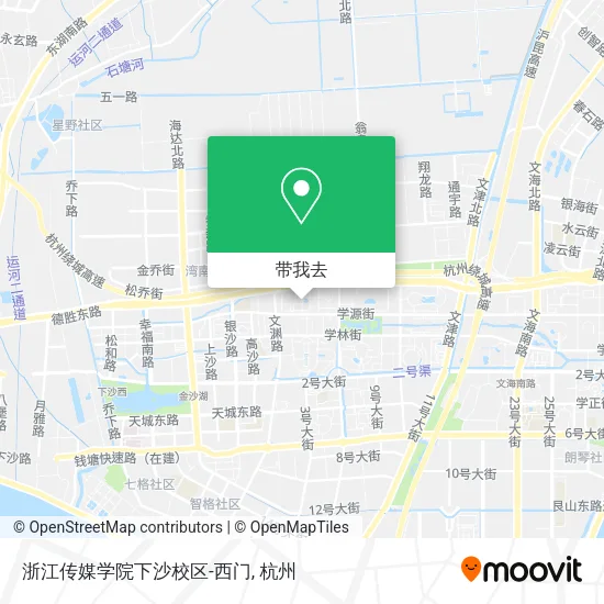 浙江传媒学院下沙校区-西门地图