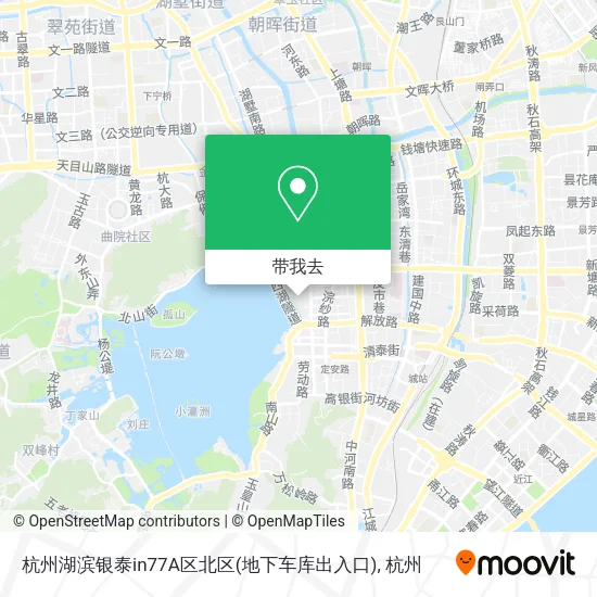 杭州湖滨银泰in77A区北区(地下车库出入口)地图