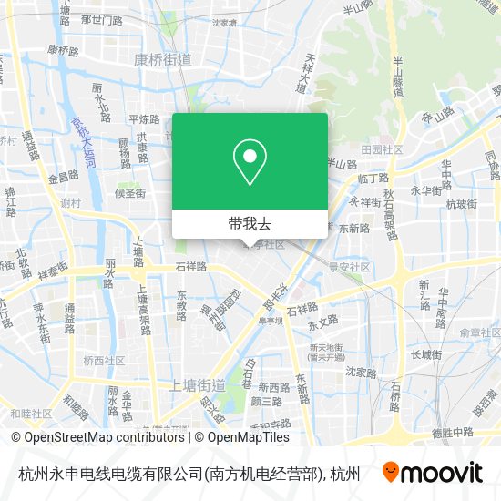 杭州永申电线电缆有限公司(南方机电经营部)地图