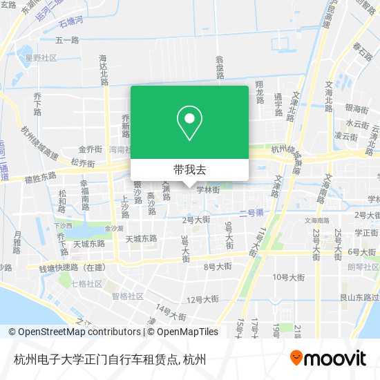 杭州电子大学正门自行车租赁点地图