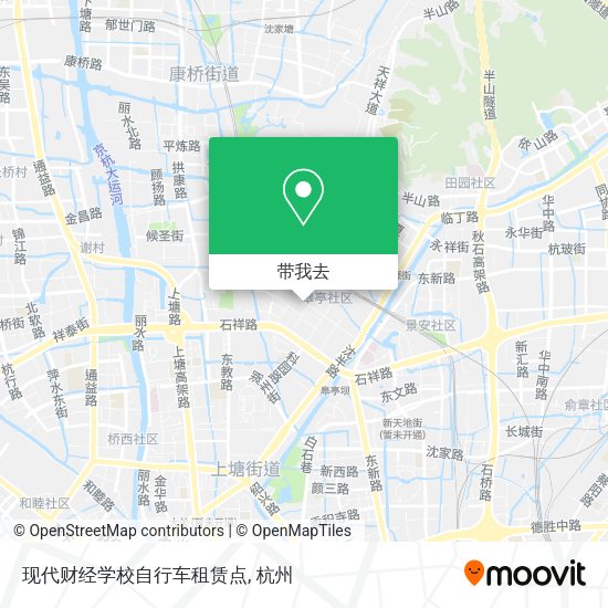 现代财经学校自行车租赁点地图