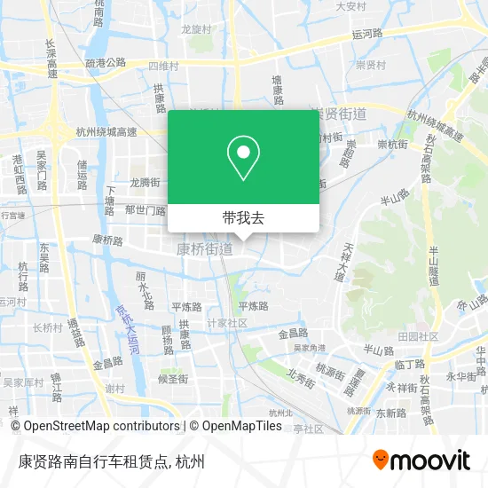 康贤路南自行车租赁点地图