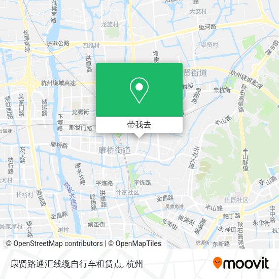 康贤路通汇线缆自行车租赁点地图