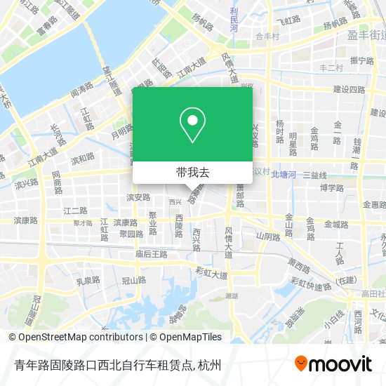 青年路固陵路口西北自行车租赁点地图