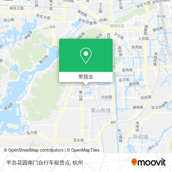 半岛花园南门自行车租赁点地图