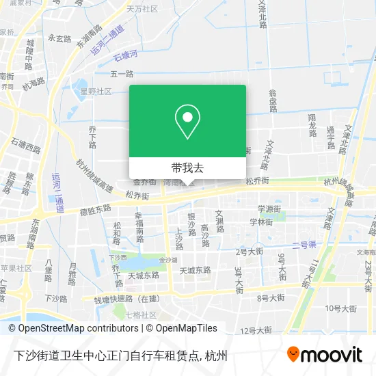 下沙街道卫生中心正门自行车租赁点地图