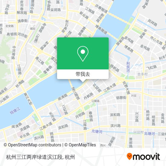 杭州三江两岸绿道滨江段地图