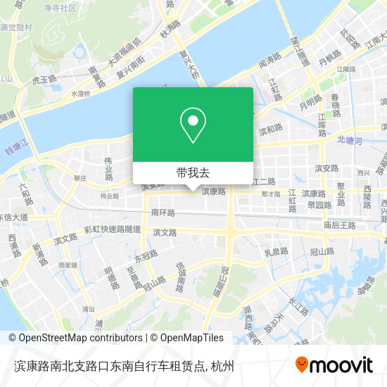 滨康路南北支路口东南自行车租赁点地图