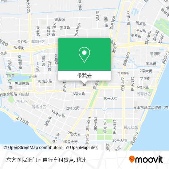 东方医院正门南自行车租赁点地图