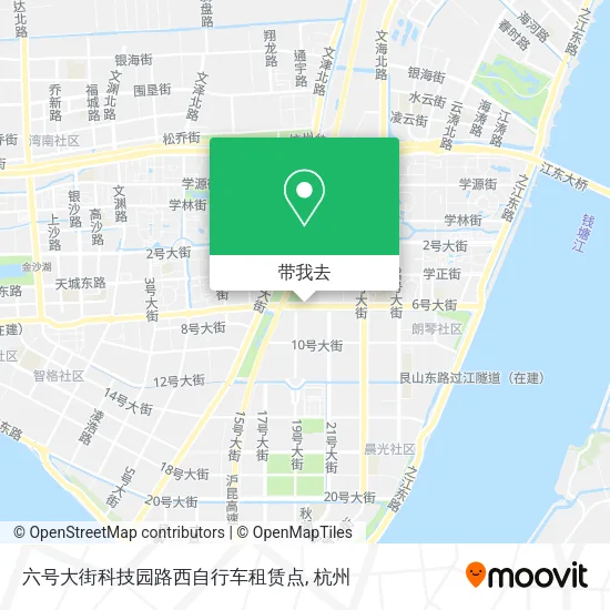 六号大街科技园路西自行车租赁点地图