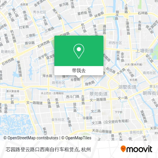 芯园路登云路口西南自行车租赁点地图