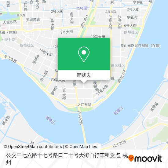 公交三七六路十七号路口二十号大街自行车租赁点地图