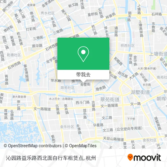 沁园路益乐路西北面自行车租赁点地图