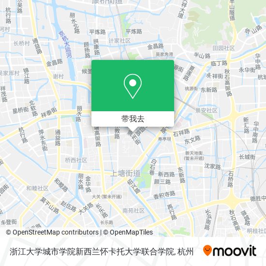 浙江大学城市学院新西兰怀卡托大学联合学院地图