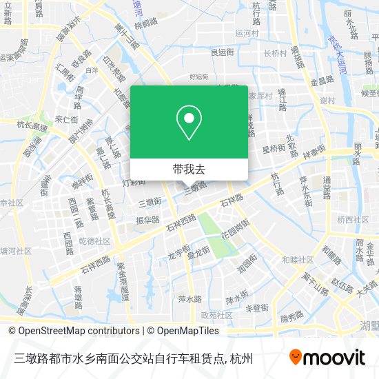 三墩路都市水乡南面公交站自行车租赁点地图