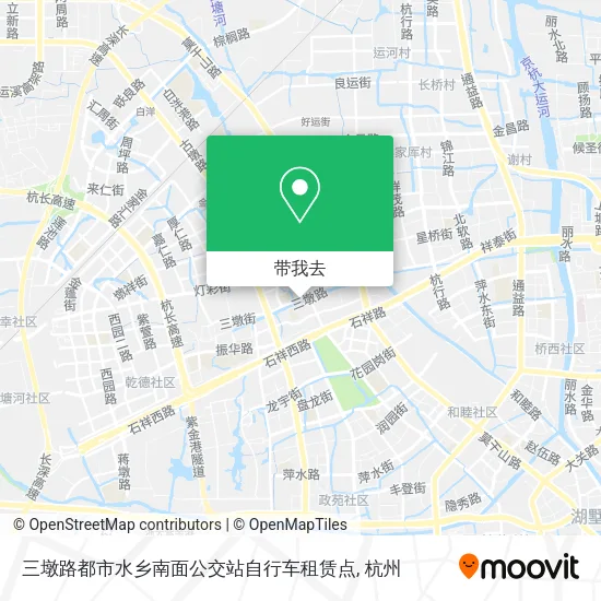 三墩路都市水乡南面公交站自行车租赁点地图