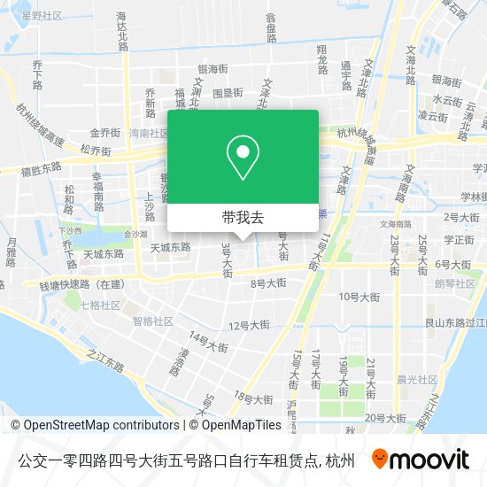 公交一零四路四号大街五号路口自行车租赁点地图