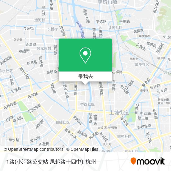 1路(小河路公交站-凤起路十四中)地图