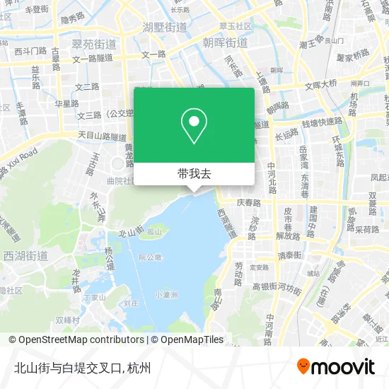 北山街与白堤交叉口地图